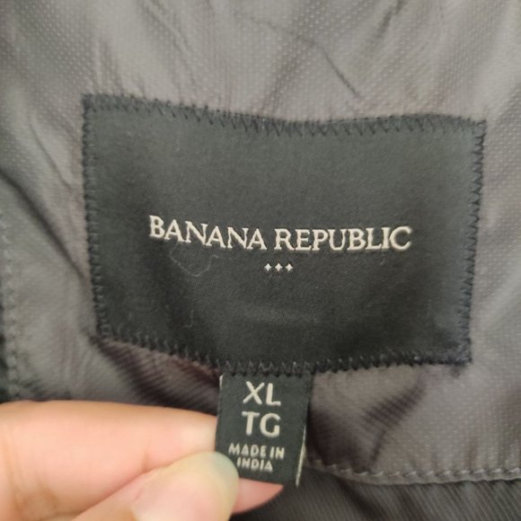 Banana Republic Jacket Men's Size XL Gray Waterproof Windbreaker Hooded Zip - Picture 3 of 16